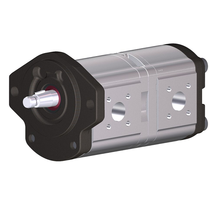 Bomba de Engranajes Doble Rextoth 19+11 cm3 Giro IZQ. Eje cónico 1:5