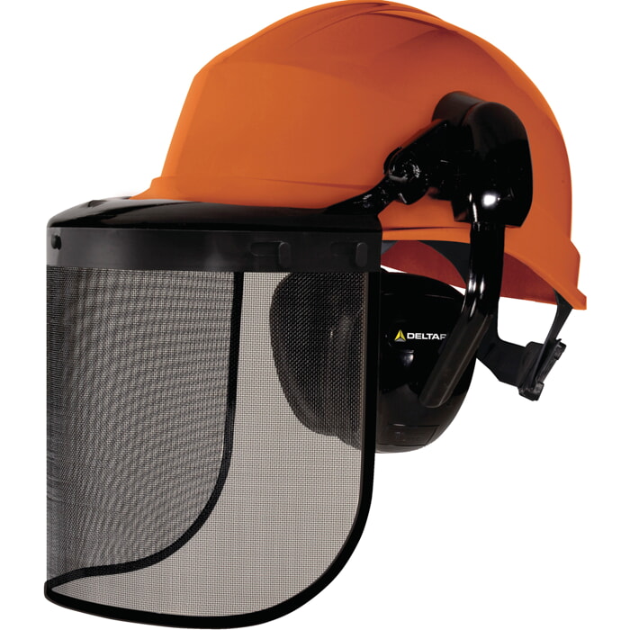 Casco Completo Tipo Forestal (Ajustable/Naranja)