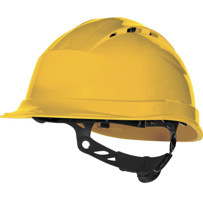 Casco de Obra Ventilado - Ajustable Por Sistema Rotor (Ajustable/Amarillo)