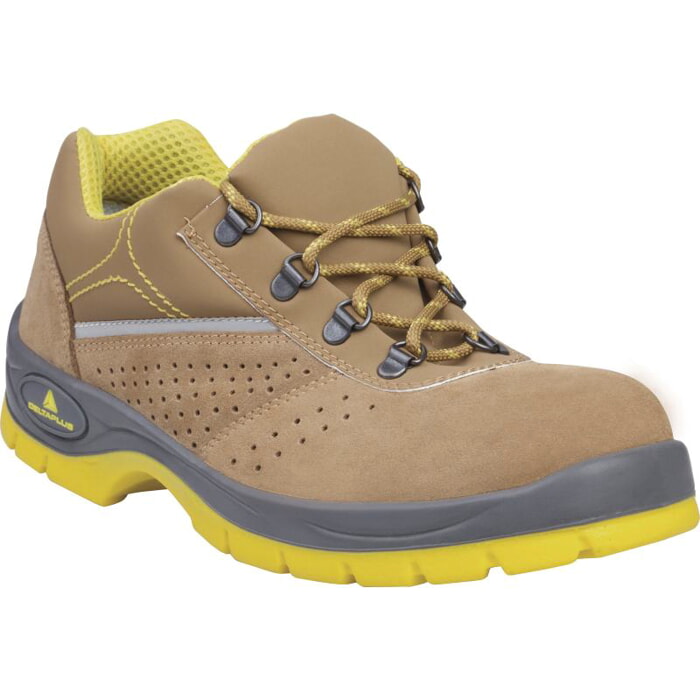 Calzado de Piel Serraje Afelpado - S1P SRC (Talla 44/Beige-Amarillo)