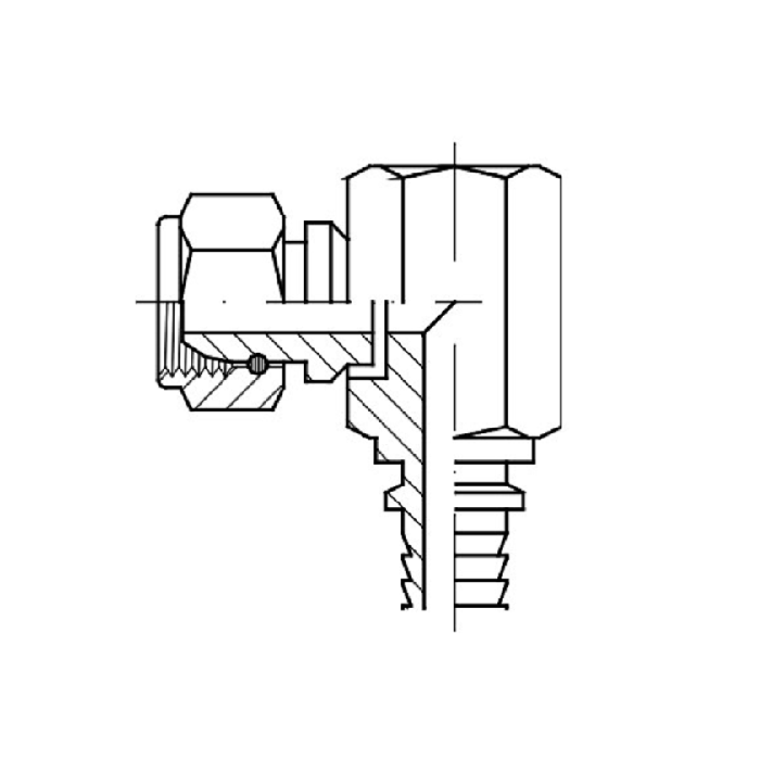 Codo 90º COMPACTO 3/8 Tubo 3/8 BSP/GAS