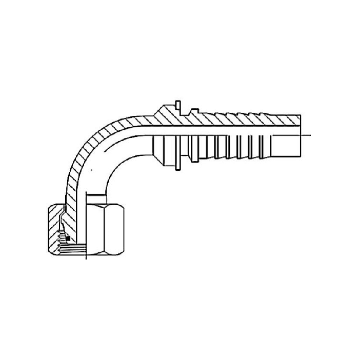 Codo 90º M36x2-25DKOS Tubo 1 S.Pesada Métrica