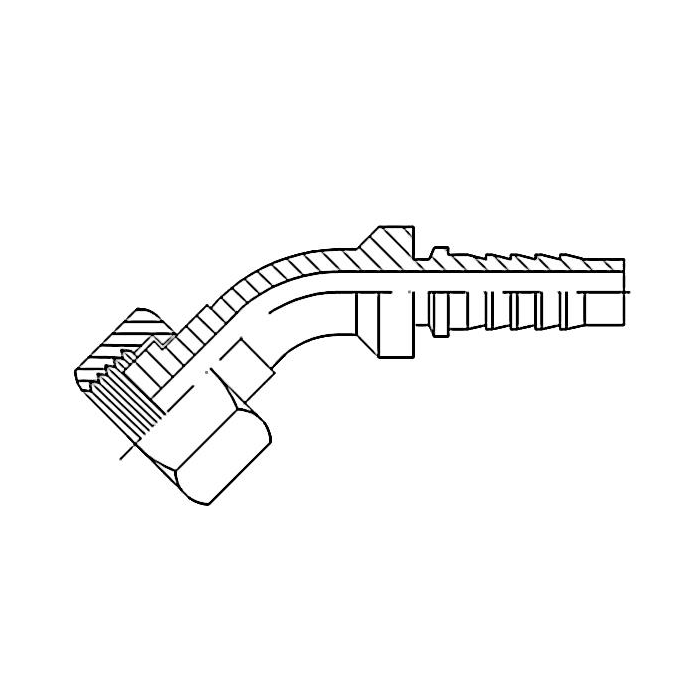 Codo 45º 1 3/16 Tubo 3/4 ORFS
