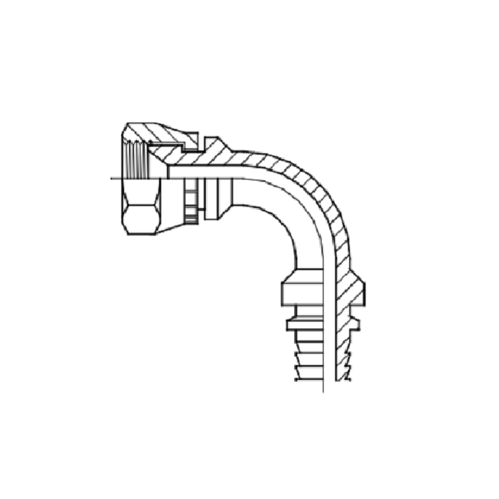 Codo 90º 3/4 Tubo 3/8 JIC
