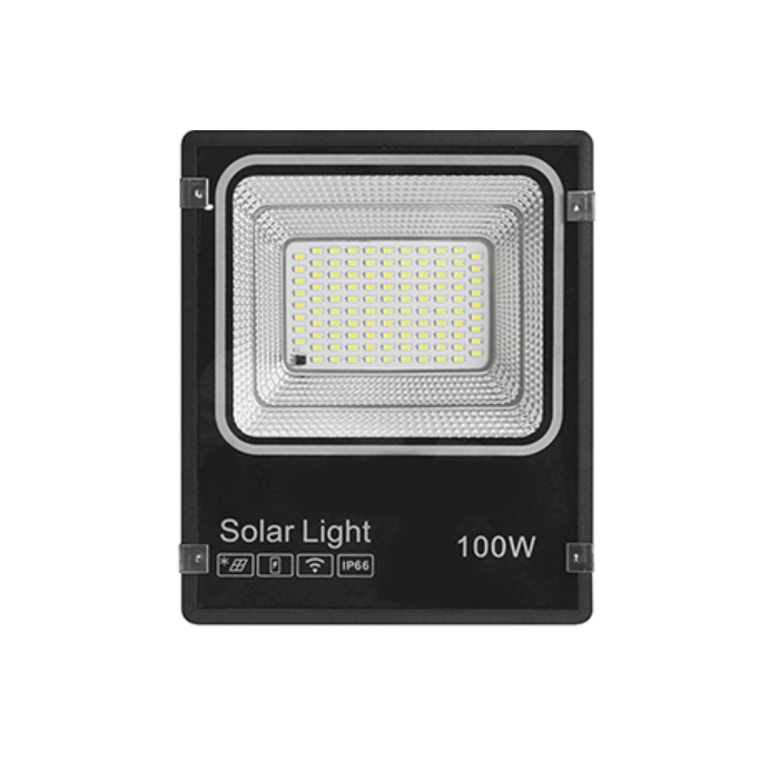 Proyector LED Solar 100W ABS con Placa Externa