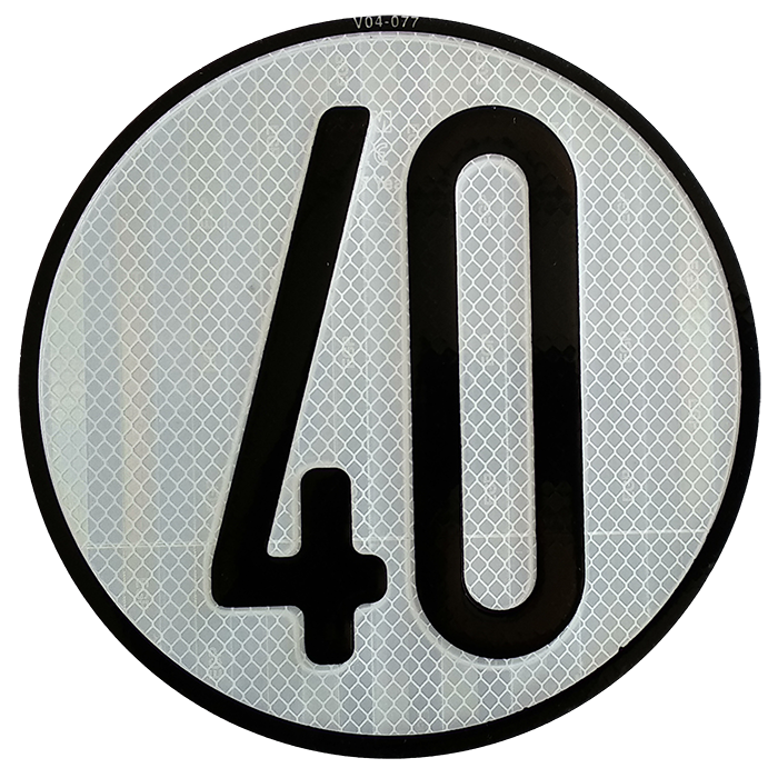 Disco Limitación Velocidad Reflectante ø20cm 40km 