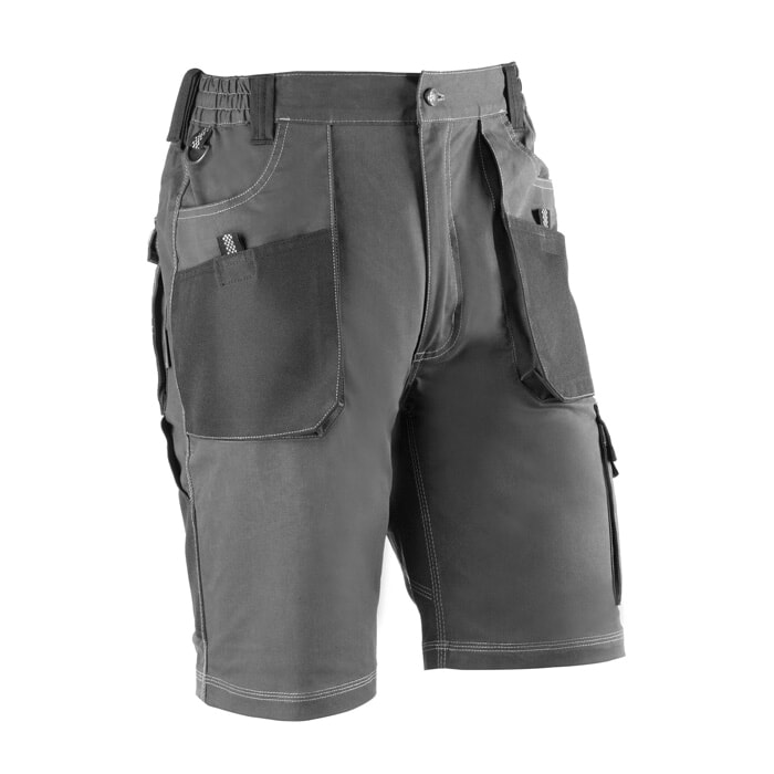 Pantalón Corto Multibolsillos. Color Gris/Negro. Talla S
