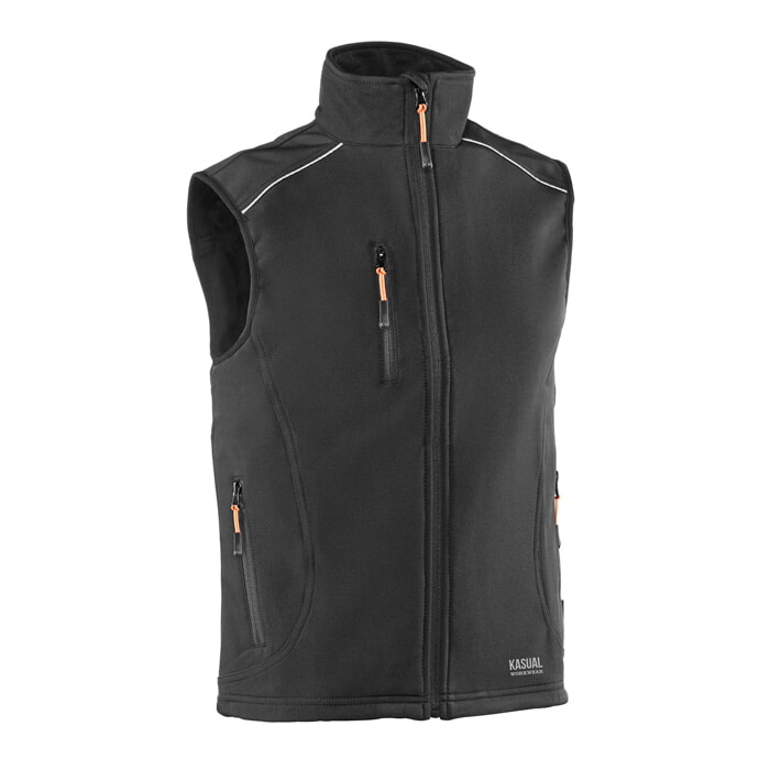 "New Bari" Chaleco Cortavientos de Poliester/Elastano. Color Negro. Talla S