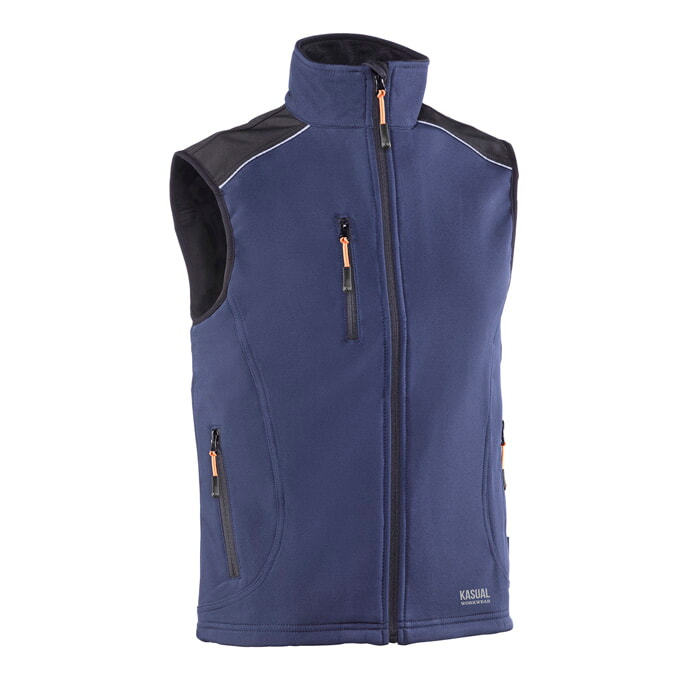 "New Bari" Chaleco Cortavientos de Poliester/Elastano. Color Marino/Negro. Talla L