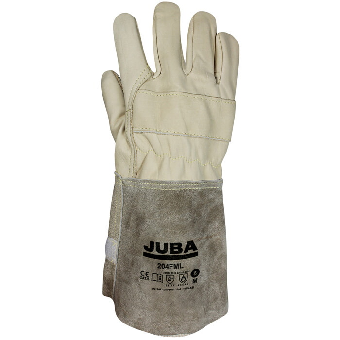 Guante Cuero Flor Vacuno Hidrofugado en la Palma. Manguito de Serraje, Hilo Kevlar®. Talla 8