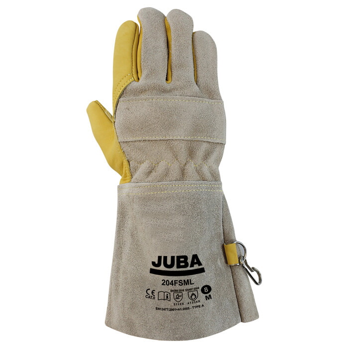 Guante Cuero Flor Vacuno Hidrofugado en la Palma. Dorso y Manguito de Serraje, Hilo Kevlar®. Talla 8