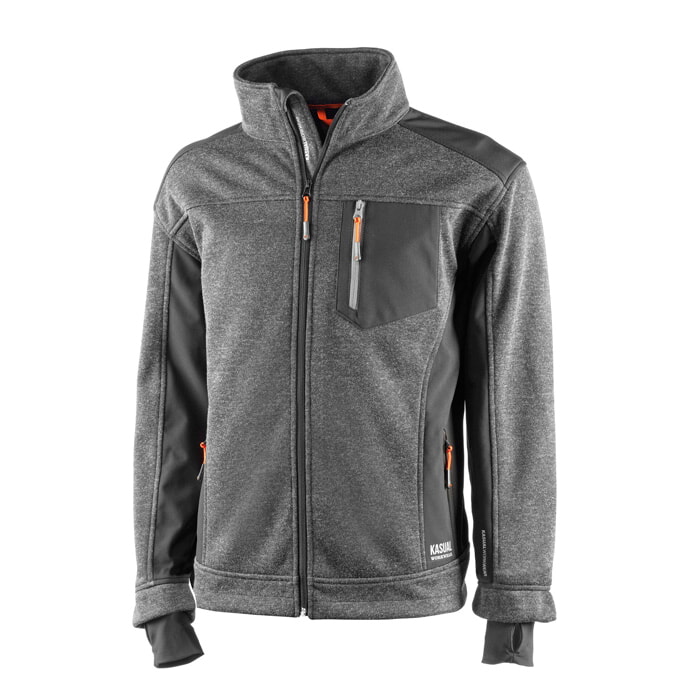 "Atrium" Chaqueta de Tejido Cortavientos Triple Capa. Color Gris Oscuro/Negro. Talla S