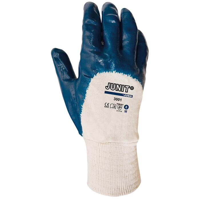 Guante Nitrilo Pesado, Sobre Soporte de Algodón. Azul. Dorso Fresco. Puño Elástico. Talla 10