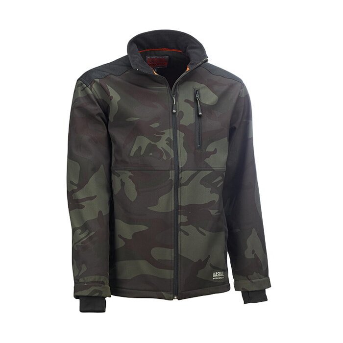 Chaqueta Cortavientos con Estampado Camuflaje. Color Verde. Talla 3XL