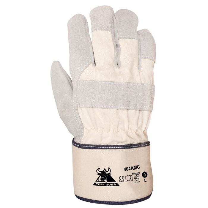 Guante Americano Serraje Crupón Vacuno Extra. Forrado en Palma, Dorso y Manguio. M/Corta. Talla 10