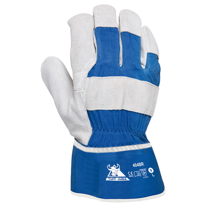 Guante Americano Serraje Selección Media. Reforzado Palma, Color Natural. Talla 9