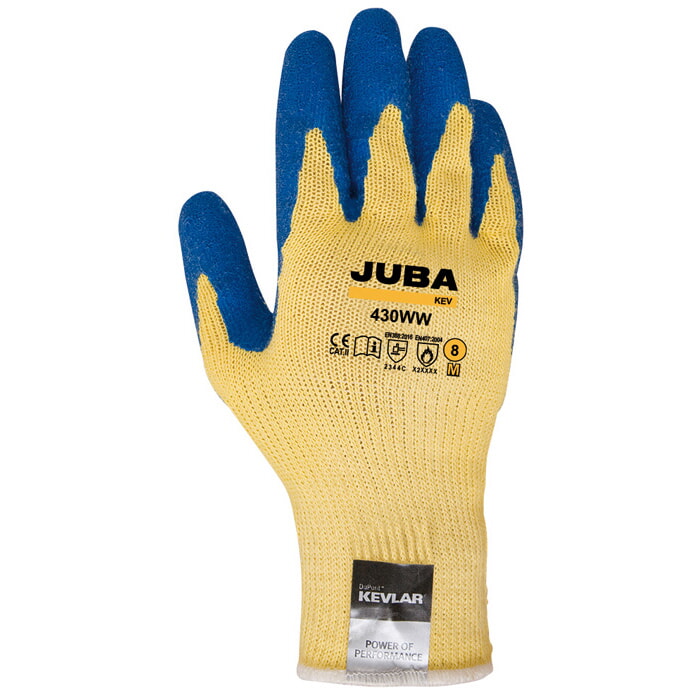Guante de Fibra Kevlar® con Recubrimiento de Látex Azul. Talla 10