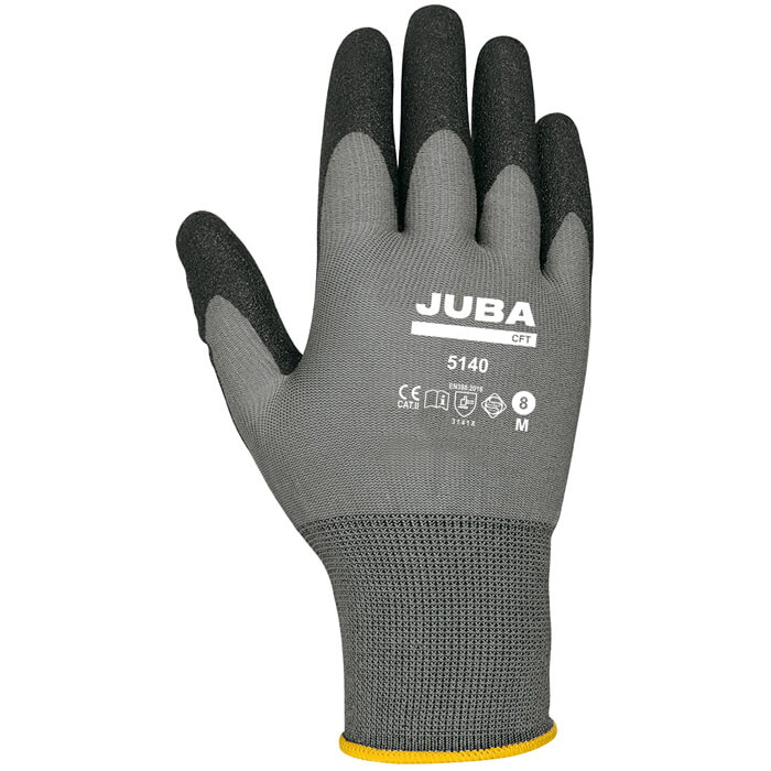 Guante de Poliamida con Recubrimiento Pvc Negro. Talla 7