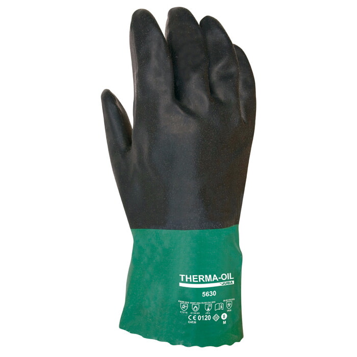Guante Neopreno Verde y Negro Especial 100-250ºc. Talla 10