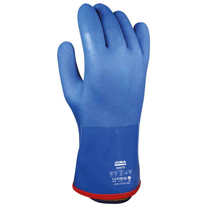 Guante Sin Costuras de Pvc Sobre Soporte de Algodón con Guante Extraible Interior Termico. Talla 9