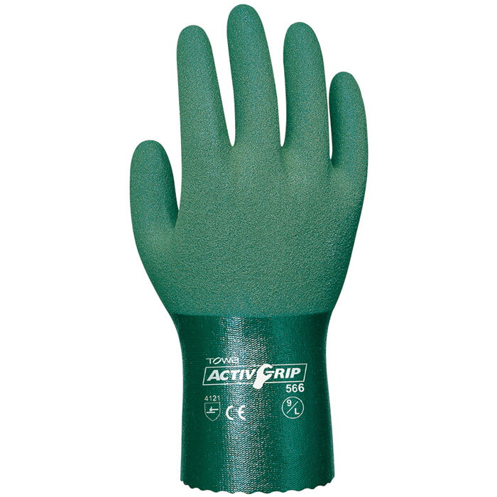 Guante de Nitrilo Verde. Tipo Guantelete. Largo 30 Cm. Talla 8