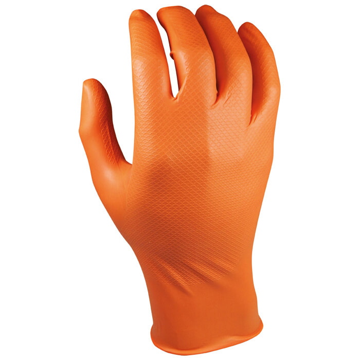 Gripazz Guante Nitrilo Naranja Ambidextro. Talla 7 Caja: 50ud 