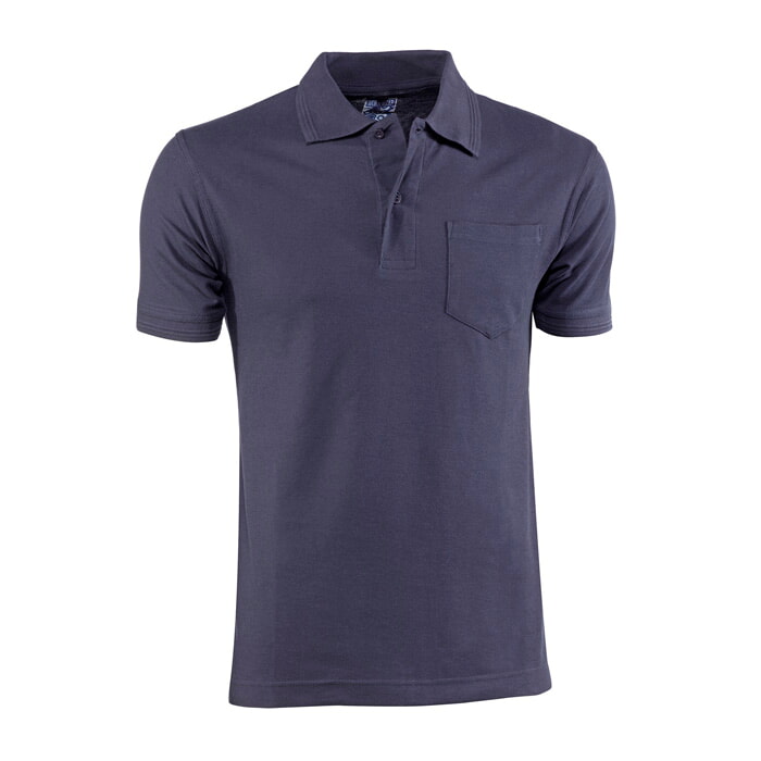 Polo Pique Manga Corta 100% Algodón "Double Tuck", Bolsillo. Marino. Talla XL