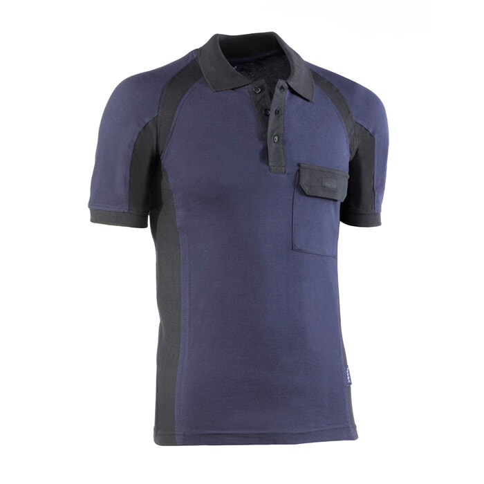 Polo Piqué Manga Corta. Color Marino/Negro. Talla M