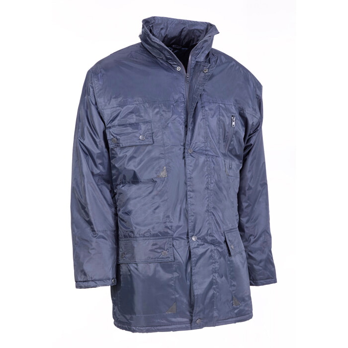 "Viana" Parka Nylon Sobre Recubrimiento de P.V.C. Color Azul. Talla 3XL