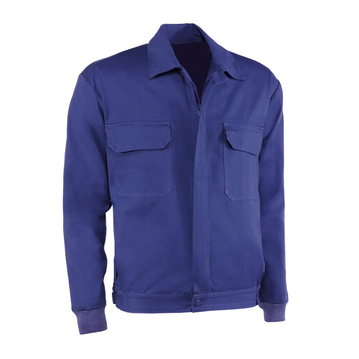 Chaqueta con Cremallera. Poliester/Algodón. Color Azulina. Talla 50