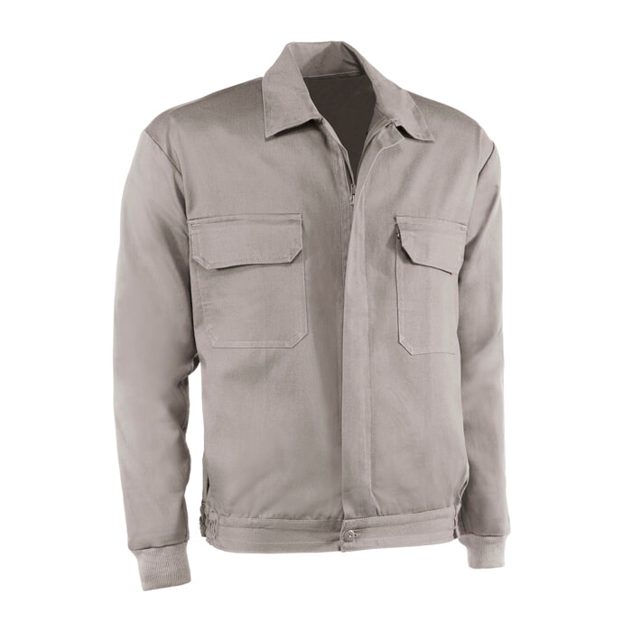 Chaqueta con Cremallera. Poliester/Algodón. Color Gris. Talla 48