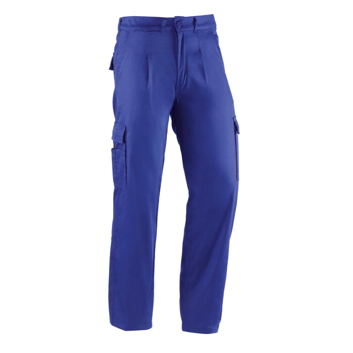 Pantalón Multibolsillos Poliester/Algodón. Color Azulina. Talla 58