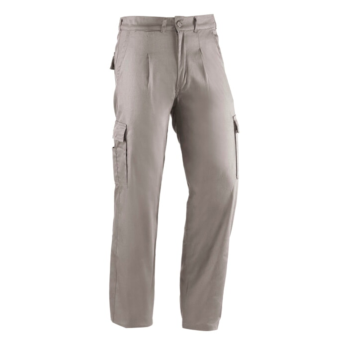 Pantalón Multibolsillos Poliester/Algodón. Color Gris. Talla 44