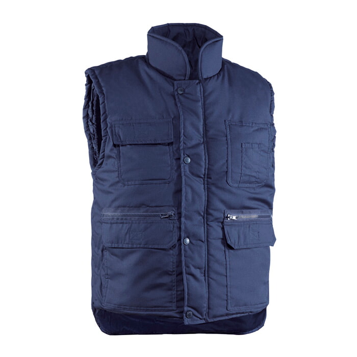 "Reportero Basic" Chaleco 4 Bolsillos. Acolchado 160 Gr/M2. Color Azul. "Económico". Talla XXL