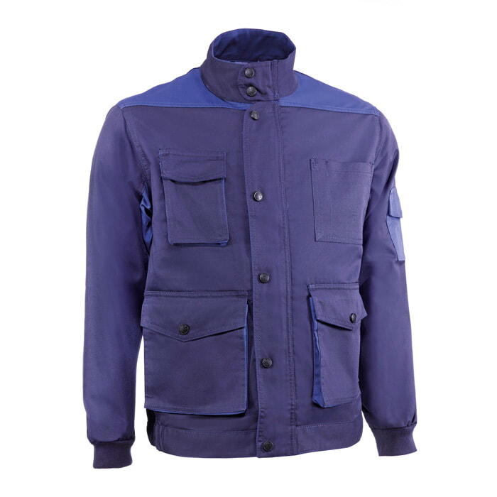 Chaqueta Poliester/Algodón Tejido. Color Marino/Azulina. Talla XL