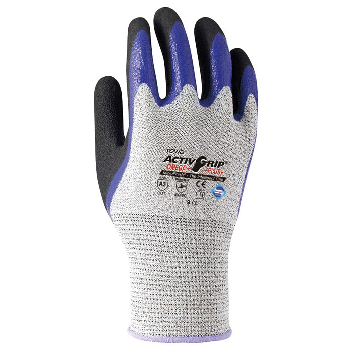 Guante Polietileno, Doble Recubrimiento de Nitrilo Microfinish® en Palma y dedos. Talla 9