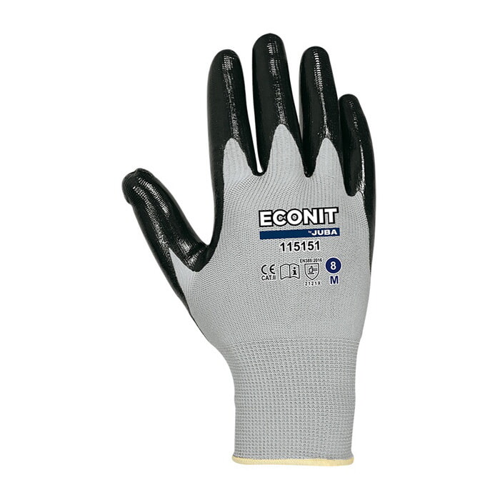 "Eco-Nit" Guante Nylon Recubierto Nitrilo Negro. Talla 10
