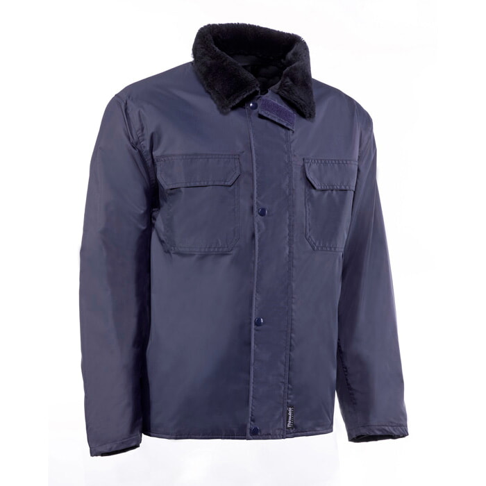 Chaqueta de Poliamida/Pu Acolchada con Forro Interior. Color Marino. Talla 3XL