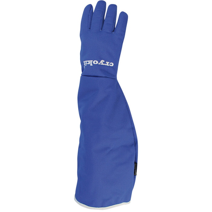 Guante Tejido Azul Laminado Impermeable, Interior de Forro Polar y Membrana Porelle. Largo 55 Cms. Talla 10