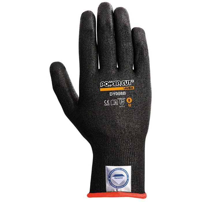 Guante Dyneema® Diamond de Color Negro Recubierto de Poliuretano de Color Negro. Talla 10