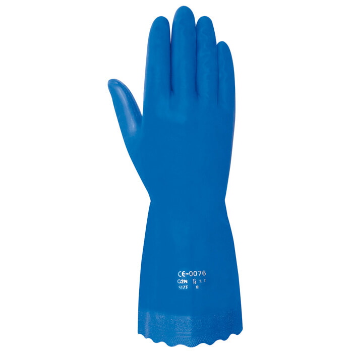 "Sensiderm" Guante Pvc Satinado Azul. Talla 8