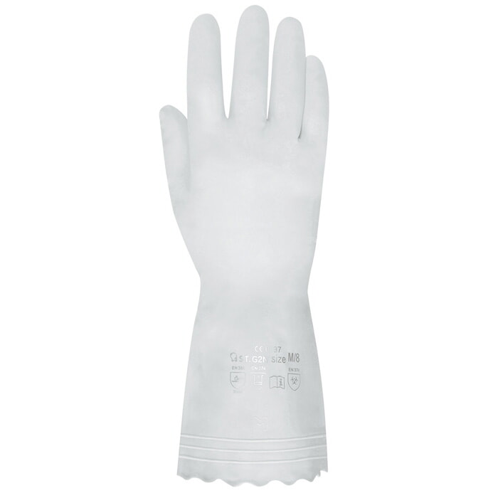 "Sensiderm" Guante Pvc Satinado Blanco. Talla 10