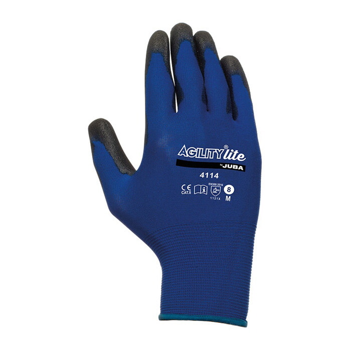 "Agility® Lite" Guante de Nylon® con Palma Recubierta de Pu. Color Azul/Negro. Talla 7