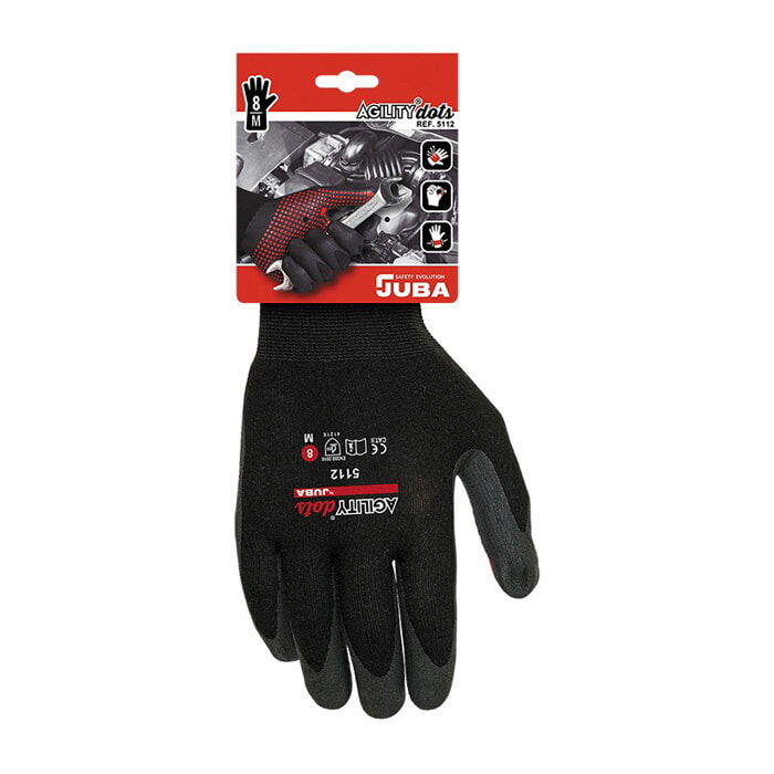 "Agility® Dots" Guante de Nylon Recubierto de Punto de Nitrilo en Palma. Talla 7