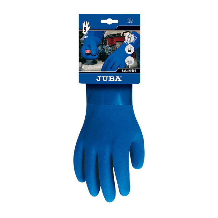 Guante de Pvc Sin Costuras con Soporte de Algodón. Largo de 30 Cms. Talla 8