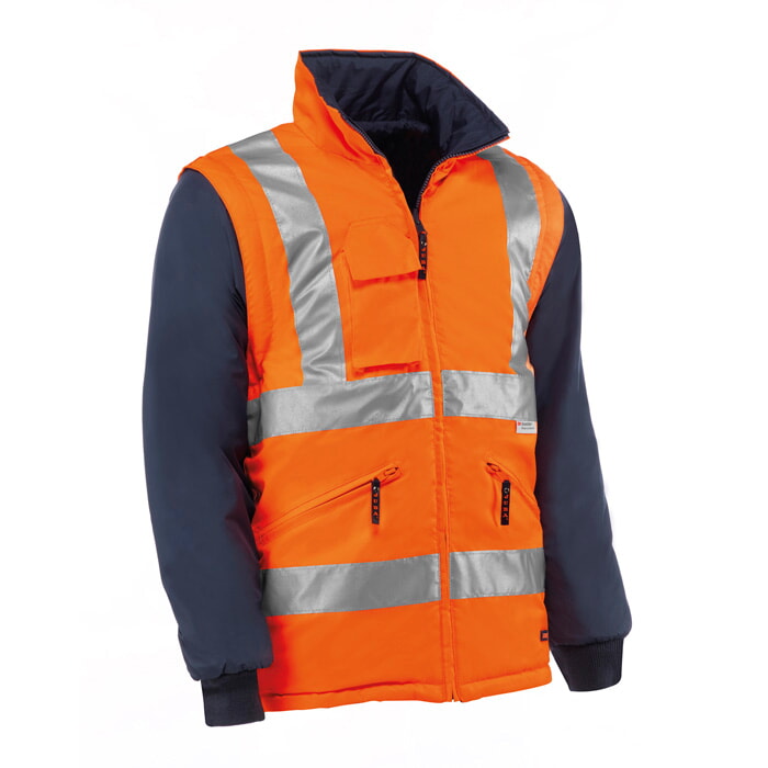 Cazadora Alta Visibilidad 3X1. Color Naranja/Marino. Talla S