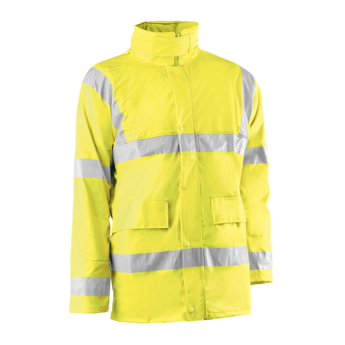 Traje Agua Alta Visibilidad Pu Amarillo. Bandas 3M. Talla XXL