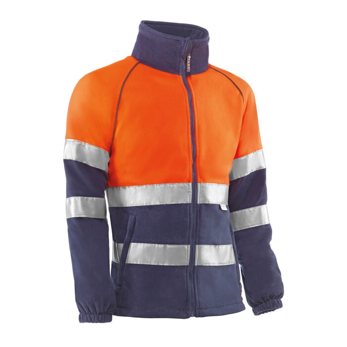 "Pirineos" Forro Polar 100% Poliester. Forro Interior 100% Poliester. Color Naranja/Marino. Talla XL