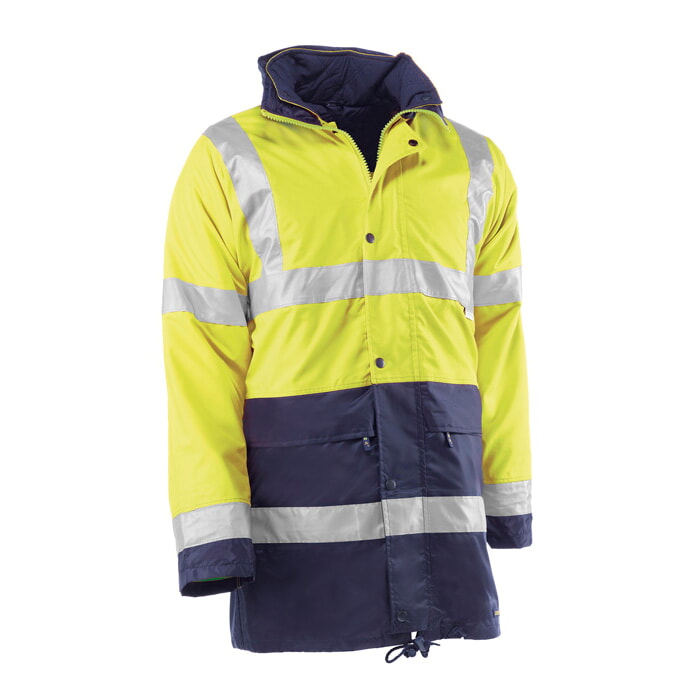 Parka Alta Visibilidad 4X1. Color Amarillo/Azul. Talla L