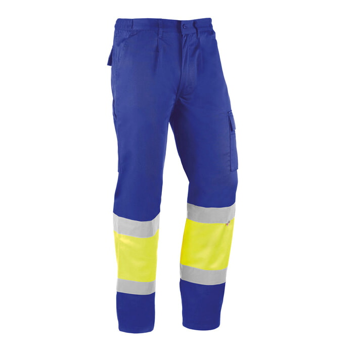 "Hydra" Pantalón Bicolor Azulina con Banda Amarilla de Alta Visibilidad. Talla XXL